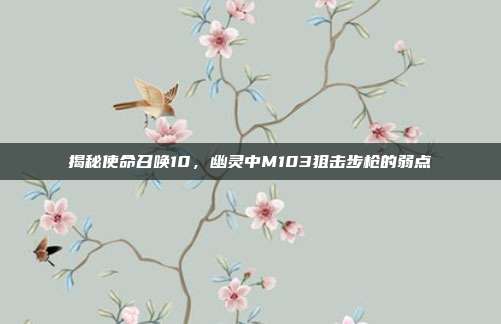 揭秘使命召唤10,幽灵中M103狙击步枪的弱点-第1张图片-速奇网 揭秘使命召唤10,幽灵中M103狙击步枪的弱点-第1张图片-速奇网