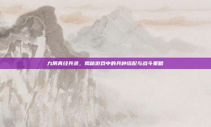 九阴真经兵录，揭秘游戏中的兵种搭配与战斗策略-第1张图片-速奇网