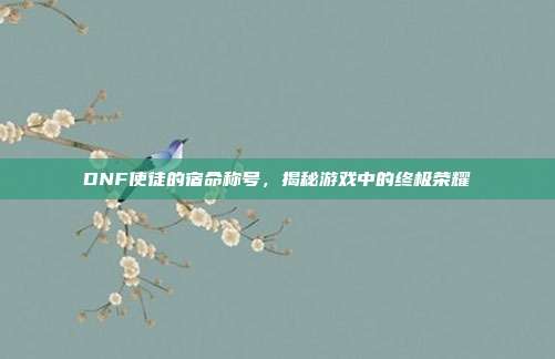 DNF使徒的宿命称号,揭秘游戏中的终极荣耀-第1张图片-速奇网 DNF使徒的宿命称号,揭秘游戏中的终极荣耀-第1张图片-速奇网