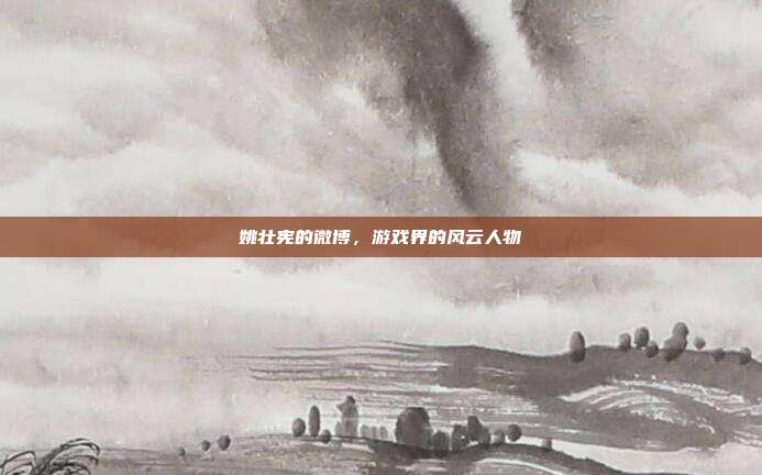 姚壮宪的微博,游戏界的风云人物-第1张图片-速奇网 姚壮宪的微博,游戏界的风云人物-第1张图片-速奇网