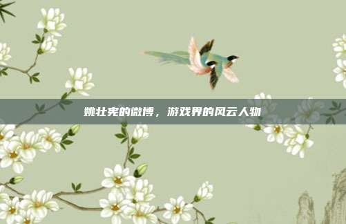 姚壮宪的微博，游戏界的风云人物-第1张图片-速奇网