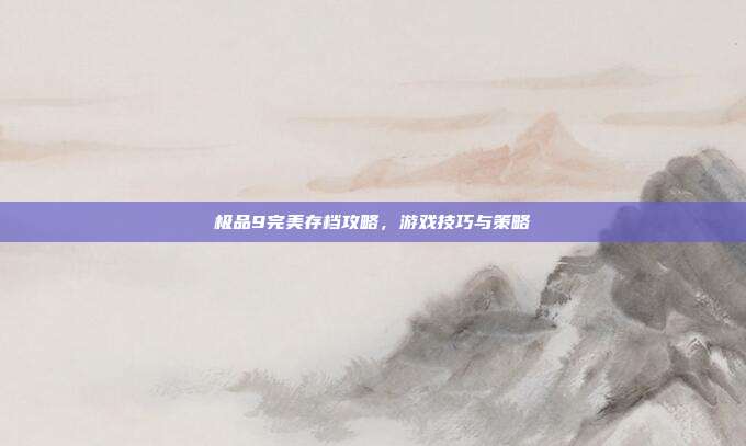 极品9完美存档攻略，游戏技巧与策略-第1张图片-速奇网