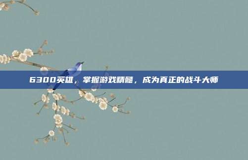 6300英雄,掌握游戏精髓,成为真正的战斗大师-第1张图片-速奇网 6300英雄,掌握游戏精髓,成为真正的战斗大师-第1张图片-速奇网