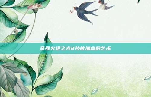 掌握火炬之光2技能加点的艺术-第1张图片-速奇网 掌握火炬之光2技能加点的艺术-第1张图片-速奇网