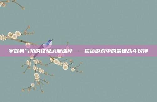 掌握男气功的终极武器选择——揭秘游戏中的最佳战斗伙伴-第1张图片-速奇网 掌握男气功的终极武器选择——揭秘游戏中的最佳战斗伙伴-第1张图片-速奇网