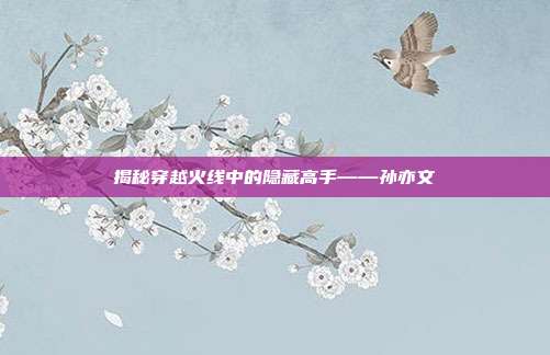 揭秘穿越火线中的隐藏高手——孙亦文-第1张图片-速奇网 揭秘穿越火线中的隐藏高手——孙亦文-第1张图片-速奇网