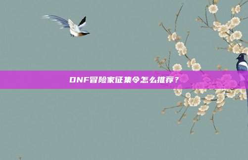 DNF冒险家征集令怎么推荐？-第1张图片-速奇网