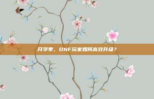 开学季,DNF玩家如何高效升级?-第1张图片-速奇网 开学季,DNF玩家如何高效升级?-第1张图片-速奇网