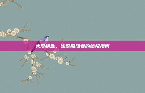 大漠钥匙,沙漠探险者的终极指南-第1张图片-速奇网 大漠钥匙,沙漠探险者的终极指南-第1张图片-速奇网