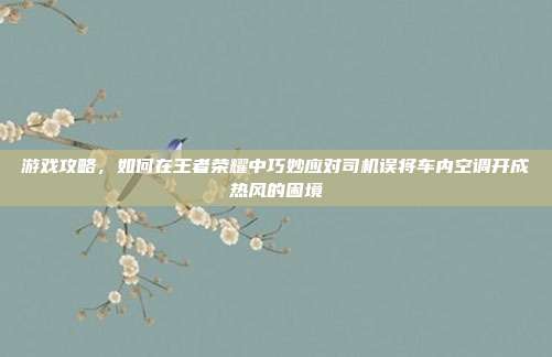 游戏攻略,如何在王者荣耀中巧妙应对司机误将车内空调开成热风的困境-第1张图片-速奇网 游戏攻略,如何在王者荣耀中巧妙应对司机误将车内空调开成热风的困境-第1张图片-速奇网