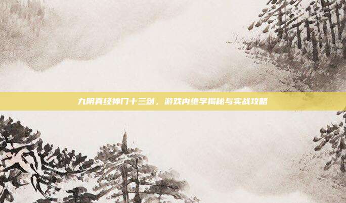 九阴真经神门十三剑，游戏内绝学揭秘与实战攻略-第1张图片-速奇网