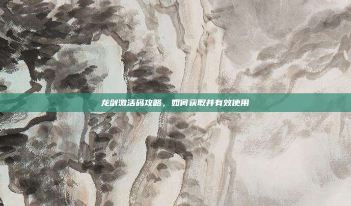龙剑激活码攻略，如何获取并有效使用-第1张图片-速奇网