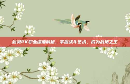 剑灵PK职业深度解析,掌握战斗艺术,成为战场之王-第1张图片-速奇网 剑灵PK职业深度解析,掌握战斗艺术,成为战场之王-第1张图片-速奇网