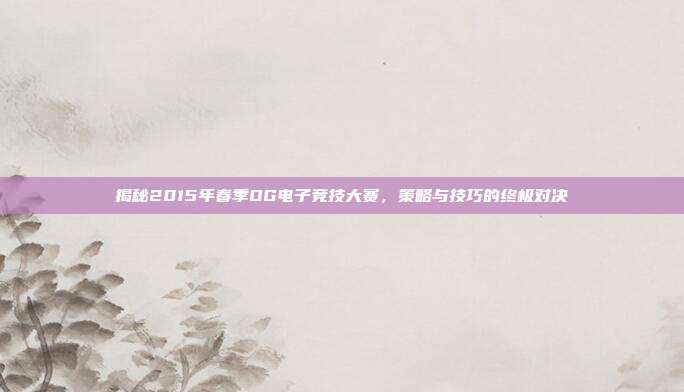 揭秘2015年春季OG电子竞技大赛，策略与技巧的终极对决-第1张图片-速奇网