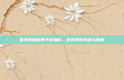 吴宗宪回应黄子佼爆料,游戏界的风波与真相-第1张图片-速奇网 吴宗宪回应黄子佼爆料,游戏界的风波与真相-第1张图片-速奇网