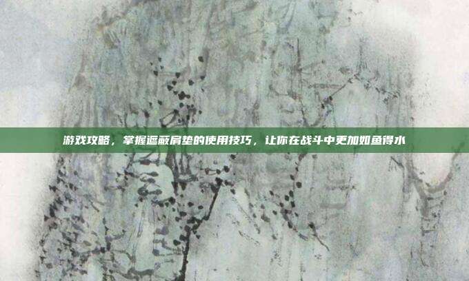 游戏攻略,掌握遮蔽肩垫的使用技巧,让你在战斗中更加如鱼得水-第1张图片-速奇网 游戏攻略,掌握遮蔽肩垫的使用技巧,让你在战斗中更加如鱼得水-第1张图片-速奇网