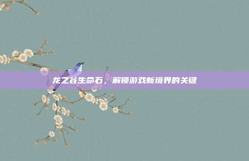 龙之谷生命石,解锁游戏新境界的关键-第1张图片-速奇网 龙之谷生命石,解锁游戏新境界的关键-第1张图片-速奇网