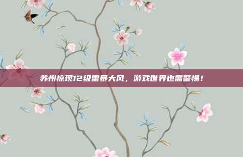 苏州惊现12级雷暴大风,游戏世界也需警惕!-第1张图片-速奇网 苏州惊现12级雷暴大风,游戏世界也需警惕!-第1张图片-速奇网
