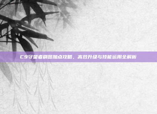 C9守望者刷图加点攻略,高效升级与技能运用全解析-第1张图片-速奇网 C9守望者刷图加点攻略,高效升级与技能运用全解析-第1张图片-速奇网
