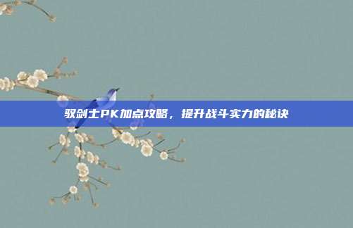 驭剑士PK加点攻略,提升战斗实力的秘诀-第1张图片-速奇网 驭剑士PK加点攻略,提升战斗实力的秘诀-第1张图片-速奇网