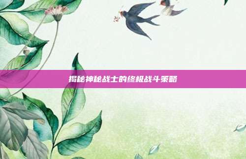 揭秘神秘战士的终极战斗策略-第1张图片-速奇网 揭秘神秘战士的终极战斗策略-第1张图片-速奇网