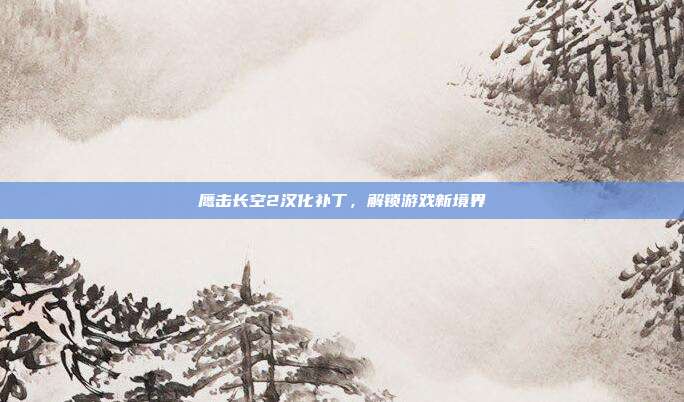 鹰击长空2汉化补丁,解锁游戏新境界-第1张图片-速奇网 鹰击长空2汉化补丁,解锁游戏新境界-第1张图片-速奇网