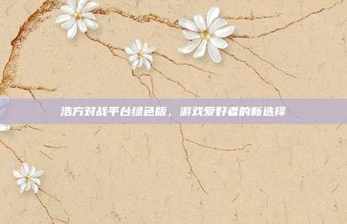 浩方对战平台绿色版，游戏爱好者的新选择-第1张图片-速奇网