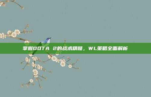 掌握DOTA 2的战术精髓,WL策略全面解析-第1张图片-速奇网 掌握DOTA 2的战术精髓,WL策略全面解析-第1张图片-速奇网