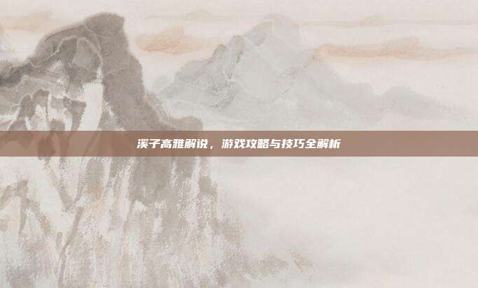 溪子高雅解说，游戏攻略与技巧全解析-第1张图片-速奇网