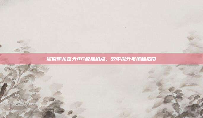 探索御龙在天80级挂机点，效率提升与策略指南-第1张图片-速奇网