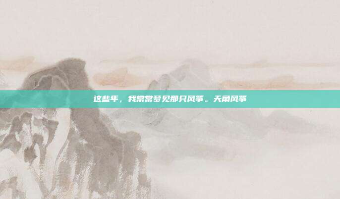这些年,我常常梦见那只风筝。天角风筝-第1张图片-速奇网 这些年,我常常梦见那只风筝。天角风筝-第1张图片-速奇网