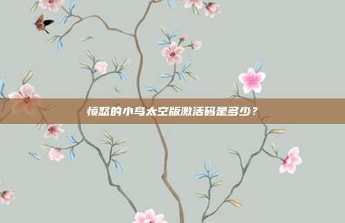 愤怒的小鸟太空版激活码是多少?-第1张图片-速奇网 愤怒的小鸟太空版激活码是多少?-第1张图片-速奇网