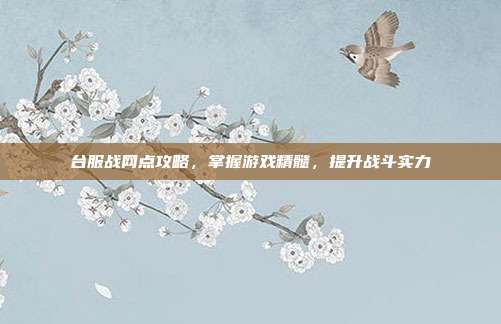 台服战网点攻略,掌握游戏精髓,提升战斗实力-第1张图片-速奇网 台服战网点攻略,掌握游戏精髓,提升战斗实力-第1张图片-速奇网