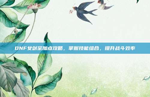 DNF女剑宗加点攻略,掌握技能组合,提升战斗效率-第1张图片-速奇网 DNF女剑宗加点攻略,掌握技能组合,提升战斗效率-第1张图片-速奇网