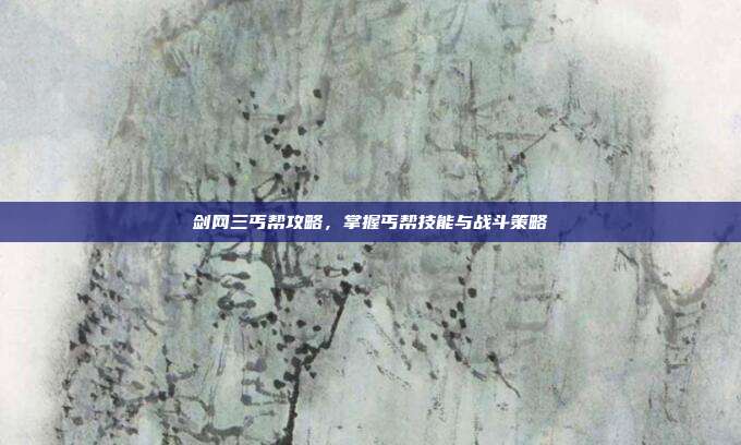剑网三丐帮攻略，掌握丐帮技能与战斗策略-第1张图片-速奇网