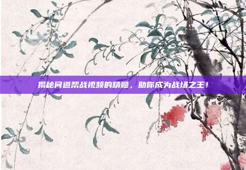 揭秘问道帮战视频的精髓，助你成为战场之王！-第1张图片-速奇网