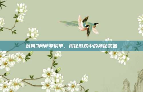 剑网3阿萨辛铜甲,揭秘游戏中的神秘装备-第1张图片-速奇网 剑网3阿萨辛铜甲,揭秘游戏中的神秘装备-第1张图片-速奇网