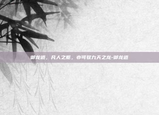 御龙道,凡人之躯,亦可驭九天之龙-御龙道-第1张图片-速奇网 御龙道,凡人之躯,亦可驭九天之龙-御龙道-第1张图片-速奇网