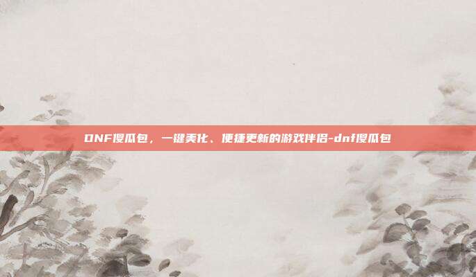 DNF傻瓜包，一键美化、便捷更新的游戏伴侣-dnf傻瓜包-第1张图片-速奇网