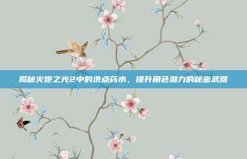 揭秘火炬之光2中的洗点药水,提升角色潜力的秘密武器-第1张图片-速奇网 揭秘火炬之光2中的洗点药水,提升角色潜力的秘密武器-第1张图片-速奇网