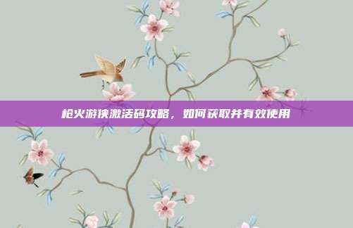 枪火游侠激活码攻略，如何获取并有效使用-第1张图片-速奇网