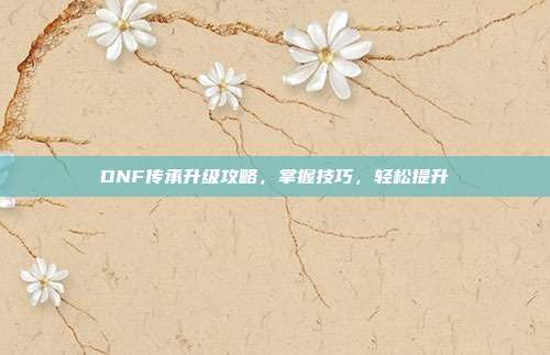 DNF传承升级攻略,掌握技巧,轻松提升-第1张图片-速奇网 DNF传承升级攻略,掌握技巧,轻松提升-第1张图片-速奇网