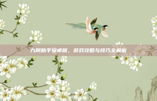 九阴助手安卓版,游戏攻略与技巧全解析-第1张图片-速奇网 九阴助手安卓版,游戏攻略与技巧全解析-第1张图片-速奇网