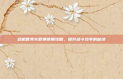 战机世界火箭弹使用攻略,提升战斗效率的秘诀-第1张图片-速奇网 战机世界火箭弹使用攻略,提升战斗效率的秘诀-第1张图片-速奇网