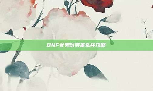 DNF女鬼剑装备选择攻略-第1张图片-速奇网 DNF女鬼剑装备选择攻略-第1张图片-速奇网