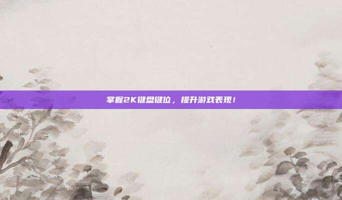 掌握2K键盘键位，提升游戏表现！-第1张图片-速奇网