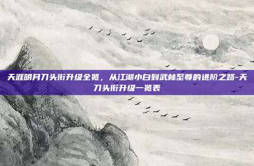 天涯明月刀头衔升级全览,从江湖小白到武林至尊的进阶之路-天刀头衔升级一览表-第1张图片-速奇网 天涯明月刀头衔升级全览,从江湖小白到武林至尊的进阶之路-天刀头衔升级一览表-第1张图片-速奇网