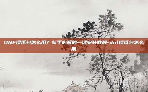 DNF傻瓜包怎么用?新手必看的一键安装教程-dnf傻瓜包怎么用-第1张图片-速奇网 DNF傻瓜包怎么用?新手必看的一键安装教程-dnf傻瓜包怎么用-第1张图片-速奇网