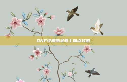 DNF纯辅助圣骑士加点攻略-第1张图片-速奇网 DNF纯辅助圣骑士加点攻略-第1张图片-速奇网