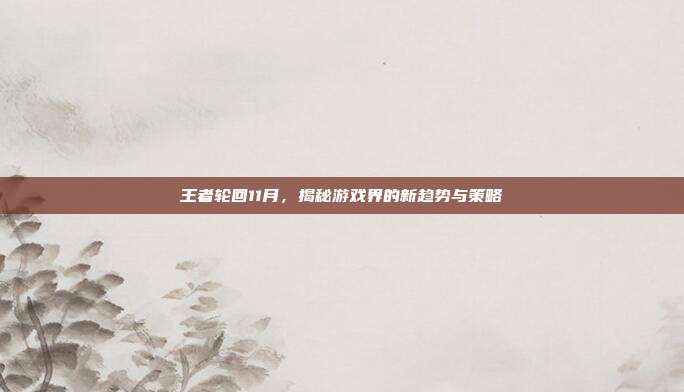 王者轮回11月，揭秘游戏界的新趋势与策略-第1张图片-速奇网